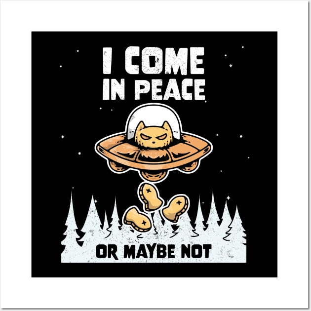 Alien Cat Galaxy Science Space Lover I Come In Peace Or Maybe Not Wall Art by star trek fanart and more